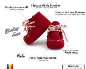 Incaltaminte de interior Baby Fox - talpa din piele