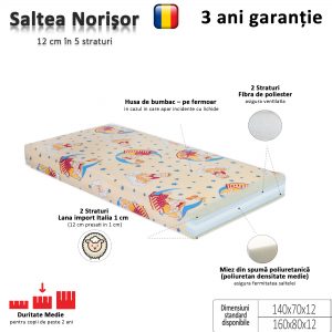 Saltea Norisor 140x70x12 cm, copii 2-8 ani