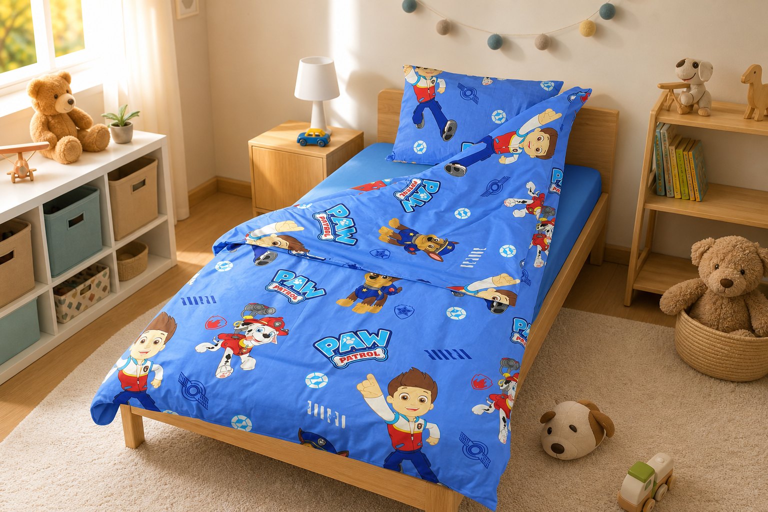 Lenjeria Paw Patrol care face tranziția la patul de copil mai plăcută