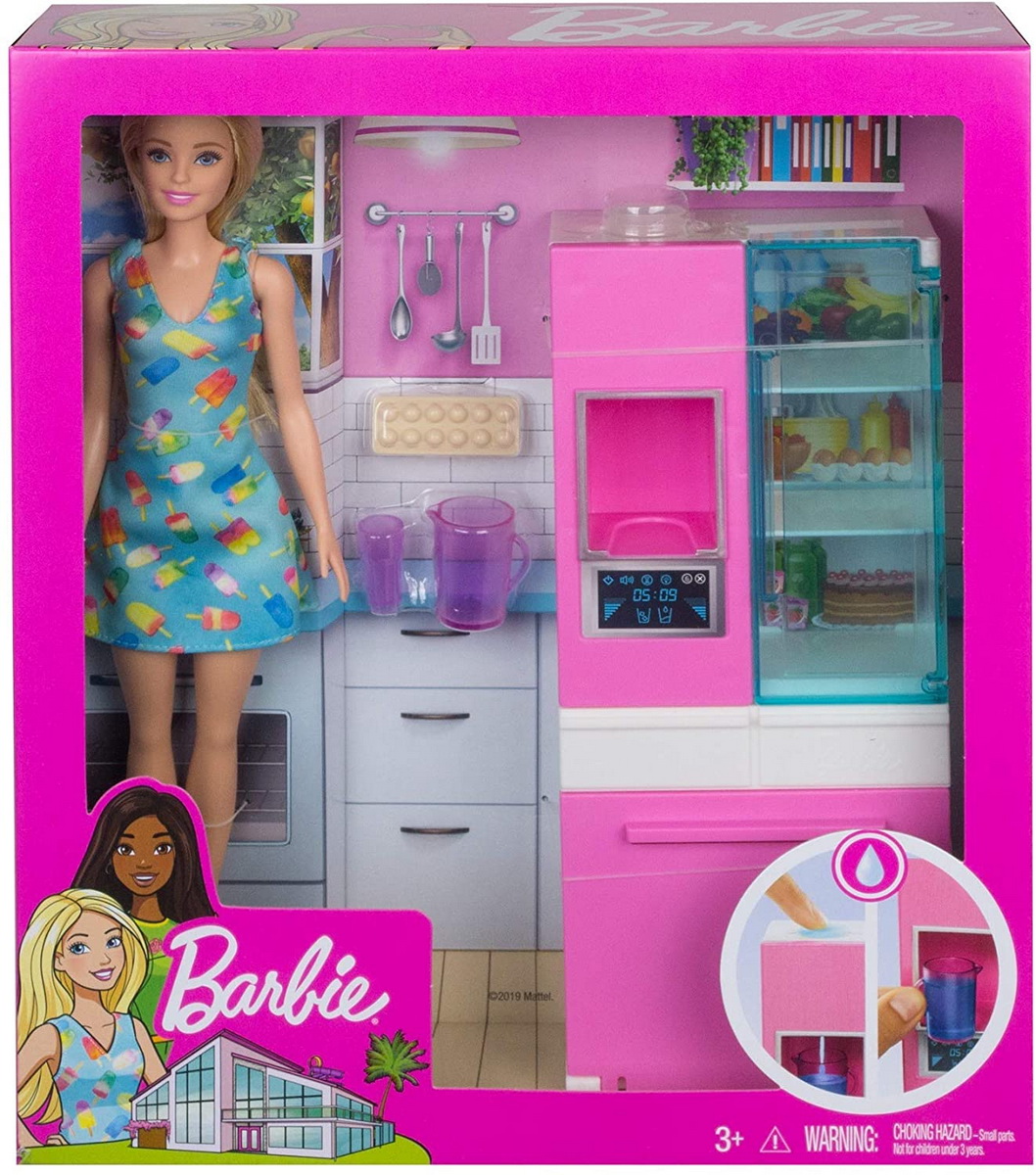Set mobilier Barbie Furniture, bucatarie cu 14 accesorii 