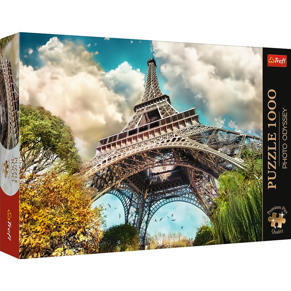 Trefl 1000 Piece Puzzle - Tea Time: Paris In Moonlight Eiffel Tower Nostalgic Art