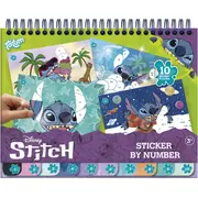 Carte de colorat & abtibilduri cu numere - stitch