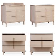 Comoda Childhome Nordica Natural 85 x 50 x 95 cm cu masa de infasat ERFCH-KO3DNN