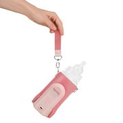 Incalzitor biberoane, Lionelo, ThermUp Go Evo, Portabil, Cu 5 niveluri de incalzire, Cu buton Safety Control, Mentinere caldura pana la 9h, Incarcare USB, Roz BYNLOC-THERMUP_GO_EVO_CORAL_PINK