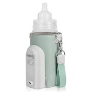 Incalzitor biberoane, Lionelo, ThermUp Go Evo, Portabil, Cu 5 niveluri de incalzire, Cu buton Safety Control, Mentinere caldura pana la 9h, Incarcare USB, Verde BYNLOC-THERMUP_GO_EVO_GREEN_SAGE