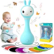 Alilo Smarty Bunny - Iepuras interactiv pentru bebelusi, albastru, RO/EN BKFR1/Blue