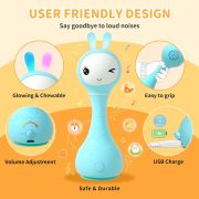 Alilo Smarty Bunny - Iepuras interactiv pentru bebelusi, albastru, RO/EN BKFR1/Blue