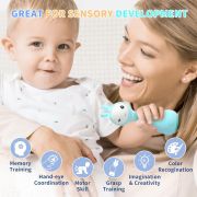 Alilo Smarty Bunny - Iepuras interactiv pentru bebelusi, albastru, RO/EN BKFR1/Blue