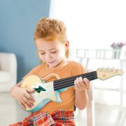 Jucarie din lemn – Instrument Ukulele (chitara) alba – invata sa canti cu lumini