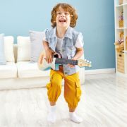 Jucarie din lemn – Instrument Ukulele (chitara) alba – invata sa canti cu lumini