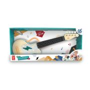 Jucarie din lemn – Instrument Ukulele (chitara) alba – invata sa canti cu lumini