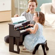 Jucarie din lemn - Pian electronic negru inalt