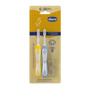 Periuta de dinti copii Chicco, set 2 bucati, indigo + mustar, 6-36 luni CHC1208211-7