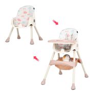 Scaun de masa 2 in 1 Juju Eat&Smile, Pink-Elephants JUJJU1027-Pink-Elephants