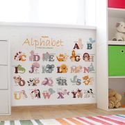 Sticker Decorativ Pentru Copii, Autoadeziv, Alfabetul Animalelor, 65 x 100 cm EKDWS63050