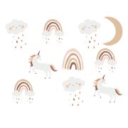 Sticker Decorativ Pentru Copii, Autoadeziv, Unicorni si Curcubeu, 54x86 cm EKDWS63048