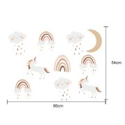 Sticker Decorativ Pentru Copii, Autoadeziv, Unicorni si Curcubeu, 54x86 cm EKDWS63048