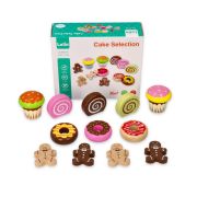 Set de joaca cu 12 prajituri din lemn pentru copii Lelin L40057 SUPL40057