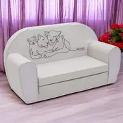 Canapea extensibila, New Baby, Din spuma, Husa din bumbac certificat Oeko-Tex Standard 100, 42x78x35 cm, 9 luni-5 ani, Lion BYN55574