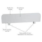 Paravan Detasabil Protectie Pat Copii - Alb 70 X 18 Cm - ASC-par-18