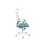 Scaun birou egonomic hm vesuvio 2, mesh, mecanism balans, baza polipropilena, suport lombar, tetiera reglabila, 120 kg, turcoaz/gri/alb drm10380