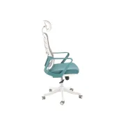Scaun birou egonomic hm vesuvio 2, mesh, mecanism balans, baza polipropilena, suport lombar, tetiera reglabila, 120 kg, turcoaz/gri/alb drm10380