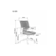 Scaun birou egonomic sl q320, mesh, mecanism inclinare, baza polipropilena, suport lombar, roti cauciucate, 90 kg, albastru/gri drm10378