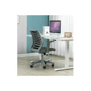 Scaun birou egonomic sl q320, mesh, mecanism inclinare, baza polipropilena, suport lombar, roti cauciucate, 90 kg, negru/gri drm10379