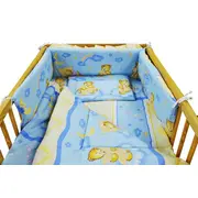 Lenjerie MyKids Teddy Curcubeu Albastru 4 Piese 140x70 - MYK00004961