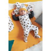 Romper de bumbac 100% (181023) Colectia "Big Trucks" 2021 Alba Marimea 74 PMICNICOL-181023-74