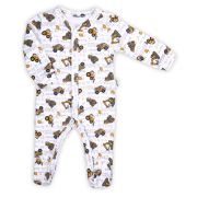 Romper de bumbac 100% Colectia "Big Trucks" 2021 Alba Marimea 56 PMICNICOL-181031-56