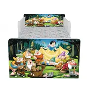 Pat Copii Alba Ca Zapada 2-16 Cu Paravane Dubla Protectie si Cu Saltea SafeNest 180x80 Cm  Ptv6860