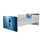 Pat Copii Ariel 2-12 ani Cu Paravane Dubla Protectie si Cu Saltea Inclusa 160x80 Cm  Ptv6874