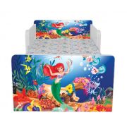 Pat Copii Ariel 3 Cu Paravane Dubla Protectie si Cu Saltea SafeNest 130x60 Cm  Ptv6897