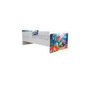 Pat Copii Ariel 3 Cu Paravane Dubla Protectie si Cu Saltea SafeNest 180x80 Cm  Ptv6911