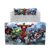 Pat Copii Avengers 2 Cu Paravane Dubla Protectie si Cu Saltea SafeNest 140x70 Cm  Ptv6940