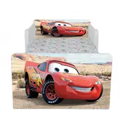 Pat Copii 2-12 ani Cars Cu Paravane Dubla Protectie si Cu Saltea SafeNest 160x80 Cm  Ptv6981