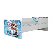 Pat Fete 2-12 Ani Cu Elsa Si Ana, Dubla Protectie, Saltea SafeNest de 160x80 Cm Ptv6840