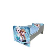 Pat Pentru Fete 2-12 Ani Elsa Si Ana, Model Sleepy, Cu Saltea SafeNest 160x80 Cm Ptv6598