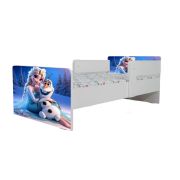 Pat Mare Pentru Fetite Cu Personajele Elsa Si Olaf Cu Dubla Protectie, Cu Saltea 180x80 Cm Ptv6753