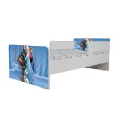 Pat Copii Frozen Cu Paravane Dubla Protectie si Cu Saltea Inclusa 160x80 Cm  Ptv7019