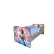 Pat Copii Frozen Rainbow Model Sleepy 2-6 ani Cu Saltea SafeNest 130x60 Cm  Ptv6539