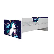Pat Copii Little Poney Cu Paravane Dubla Protectie si Cu Saltea SafeNest 180x80 Cm  Ptv7097