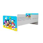 Pat Copii Mickey Si Prietenii Cu Paravane Dubla Protectie si Cu Saltea SafeNest 160x80 Cm Ptv7129