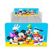 Pat Copii Mickey Si Prietenii Cu Paravane Dubla Protectie si Cu Saltea SafeNest 180x80 Cm  Ptv7132