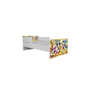 Pat Copii 2-12 ani Mickey Si Prietenii 2 Cu Paravane Dubla Protectie Cu Saltea SafeNest 160x80 Cm  Ptv7146