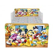 Pat Copii 2-12 ani Mickey Si Prietenii 2 Cu Paravane Dubla Protectie Cu Saltea SafeNest 160x80 Cm  Ptv7146