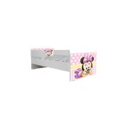 Pat Pentru Fete Cu Imprimeu Inspirat Din Personajul Minnie 2, Cu Dubla Protectie/ Paravane, Cu Saltea SafeNest De 160x80 Cm Ptv7163
