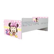 Pat Pentru Fete Cu Imprimeu Inspirat Din Personajul Minnie 2, Cu Dubla Protectie/ Paravane, Cu Saltea Inclusa De 160x80 Cm Ptv7163