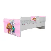 Pat Copii Paw Patrol Pink Cu Paravane Dubla Protectie si Cu Saltea SafeNest 140x70 Cm Ptv7193